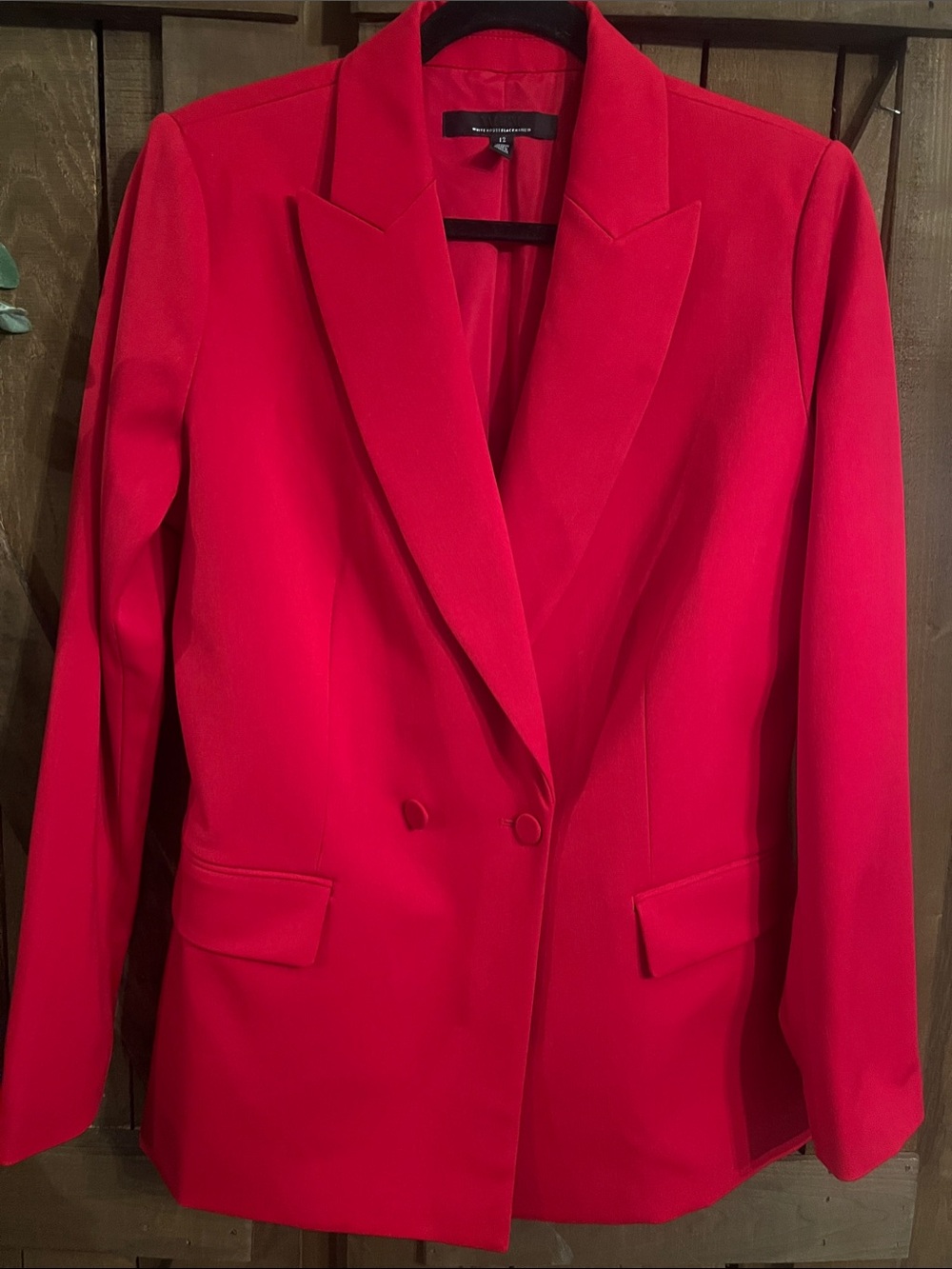 White House Black Market Bright Red Double-Button Blazer